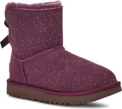 UGG Women's Mini Bailey Bow Metallic Spots -Shoes Sales Store ugg womens mini bailey bow metallic spots pinot noir 1134135 pnr 74628.1666877473
